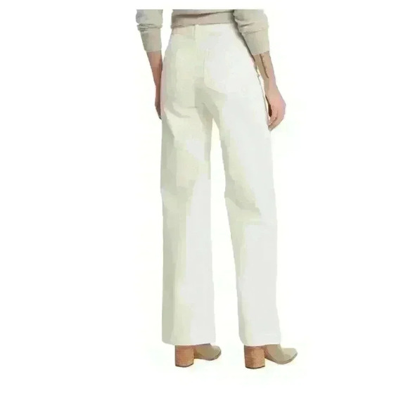 FAHERTY White Relaxed Fit Stretch Corduroy Flare Leg Pants Women Size 27 New - Picture 2 of 13